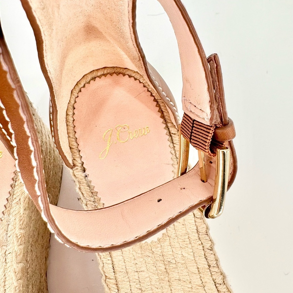 J CREW Leather Platform Wedge Espadrilles in Burnished Pecan - Picture 11 of 15